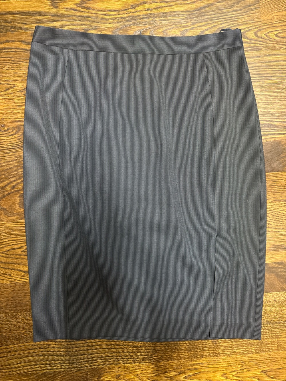 Mango Navy Pinstripe Suit Skirt with a Side Slit, Size: EUR 38 (US 6)